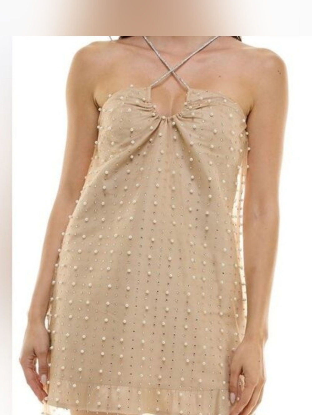 Violet Weekend Pearl Rhinestone Dress - Picture 5 of 5